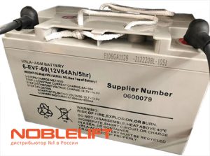 920600100103 AGM аккумуляторная батарея 4х12V/64Ah 5HR для самоходных электроштабелеров Noblelift ECL15B, EPT15Q, EPT15W, вес 20 кг.