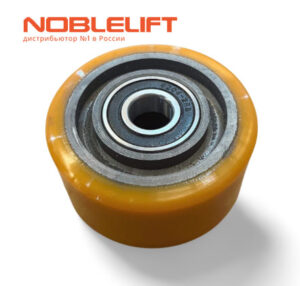 532298510004 - колесо опорное 100х50 мм в сборе с двумя подшипниками для электрических штабелеров Noblelift PSE12B, PSE12N, PSE12BM, PSE12NM, PSE12BD, PSE12ND, PSE12NMD, PSE12BMD, SWB130, SWB130D, PSE15C, PSE15LC, PSE15LC2, PSE10LC, PSE12NSC, ECL15B, ECL15N. Вес 1,4 кг.