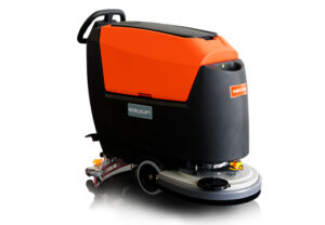 Купить поломойку - малоразмерная самоходная аккумуляторная поломоечная машина ND530 Noblelift для мойки полов производственных помещений, складов, теплых паркингов. Доставка по России, лизинг