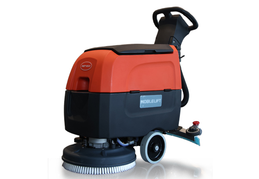 Поломоечную машину NB460 Noblelift купить у изготовителя - новая малогабаритная толкаемая ручная поломоечная машина для влажной уборки полов различных по назначению помещений, складов, теплых парковок