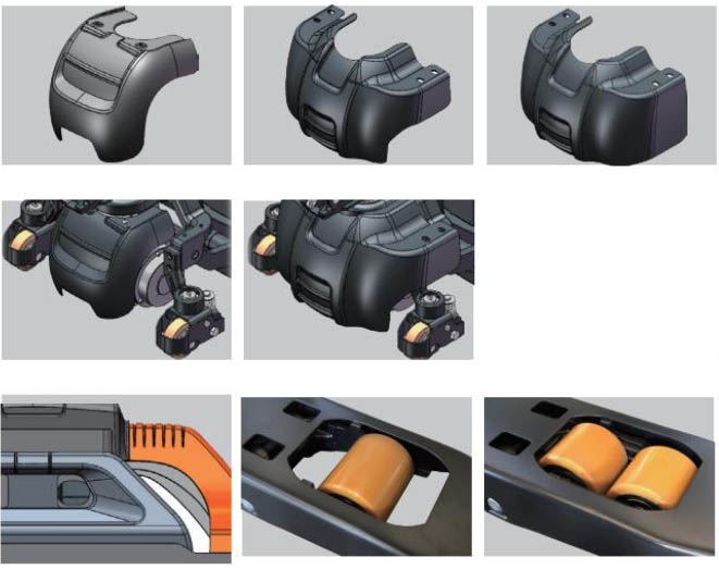 Опционально для электротележек PTE15-20Q2A и PTE15-20Q2B: Форму задней крышки можно выбрать в соответствии с защитой и проходимостью. Дополнительные опорные колеса. Предусмотрена функция защиты аккумулятора от кражи. Более широкие грузовые колеса.