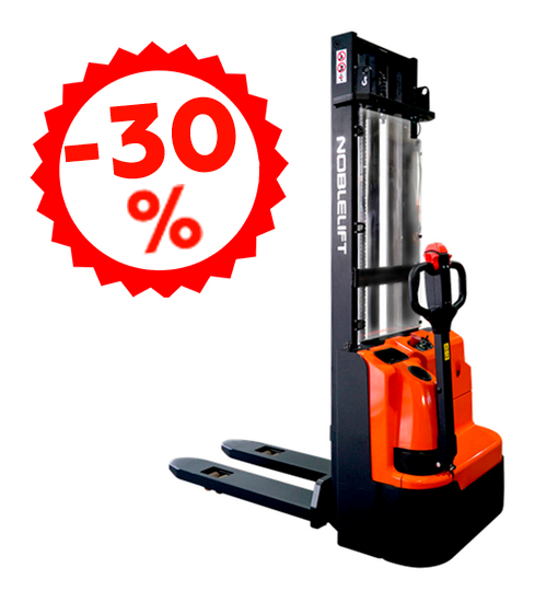 Самоходные электрические штабелеры (электроштабелеры) ECL15B, ECL15N от официального дистрибьютора Noblelift купить со скидкой. Самоходный штабелер начального уровня с грузоподъемностью 1500 кг, подъем до 3600 мм. ECL15B - с необслуживаемой батареей, ECL15N - с литий-ионной АКБ