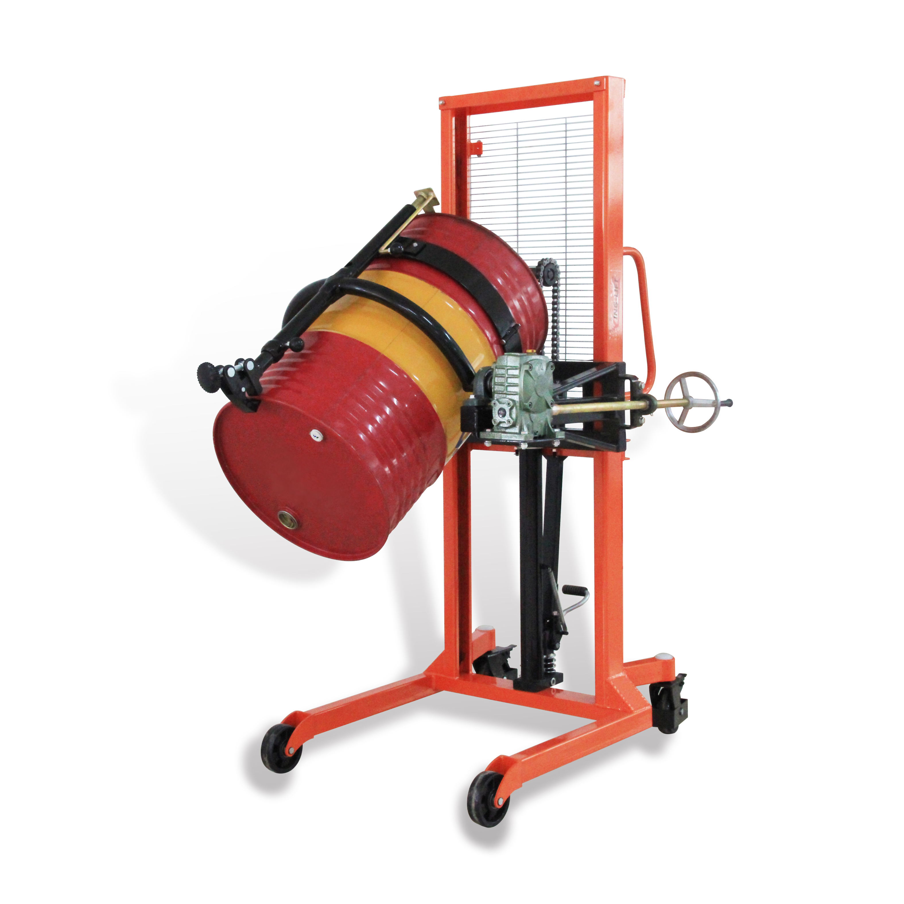 Гидравлические штабелеры NDA450 с бочкокантователем от дистрибьютора Noblelift купить. Ручные штабелеры, бочкокантователь. Для работы с металлическими и пластиковыми бочками грузоподъемностью 450 кг и высотой подъема до 1520 мм. Лизинг